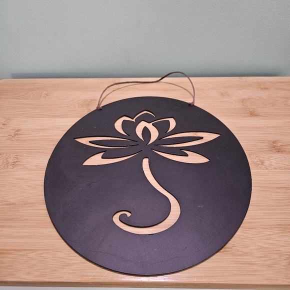 Other - Black Lotus Wall Hanging Decor Metal